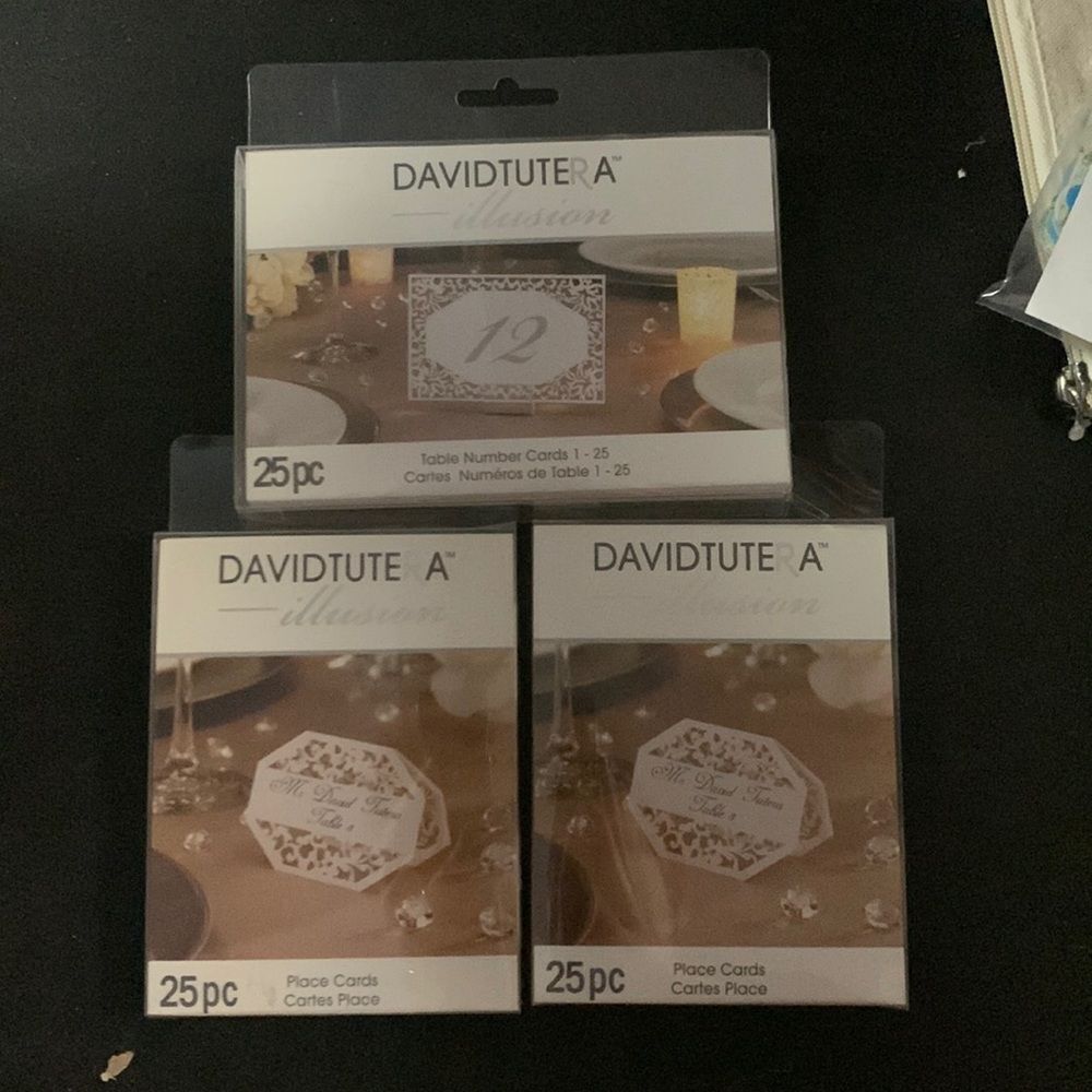 NWT place cards & table numbers